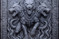 Kerberos-auf-acryl-gelasert